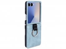 CaseMania Vintage Slim Wallet Case Aqua - Samsung Galaxy Z Flip 7 hoesje