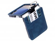 CaseMania Vintage Slim Wallet Case Donkerblauw - Samsung Galaxy Z Flip 7 hoesje