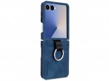 CaseMania Vintage Slim Wallet Case Donkerblauw - Samsung Galaxy Z Flip 7 hoesje