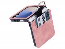 CaseMania Vintage Slim Wallet Case Roze - Samsung Galaxy Z Flip 7 hoesje