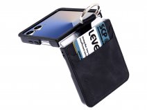 CaseMania Vintage Slim Wallet Case Zwart - Samsung Galaxy Z Flip 7 hoesje