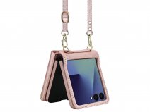 CaseBoutique Samsung Galaxy Z Flip 8 hoesje - Koord Case Quilted Roze