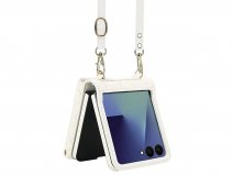 CaseBoutique Samsung Galaxy Z Flip 8 hoesje - Koord Case Quilted Wit