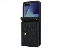 CaseBoutique Samsung Galaxy Z Flip 8 hoesje - Koord Case Quilted Zwart