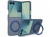 CaseMania Stand Ring MagSafe Case Blauw - Samsung Galaxy Z Flip 8 hoesje
