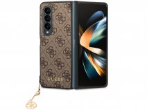 Guess Monogram Charm Case Bruin - Samsung Galaxy Z Fold 4 hoesje