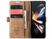 CaseMania Vintage Slim Bookcase Bruin - Samsung Galaxy Z Fold 5 hoesje