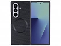CaseMania Carbon MagSafe Case Zwart - Samsung Galaxy Z Fold 7 hoesje