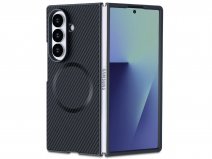 CaseMania Carbon MagSafe Case Zwart - Samsung Galaxy Z Fold 7 hoesje