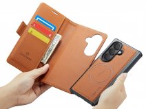 CaseMania 2in1 Bookcase Qi2 Cognac - Samsung Galaxy Z Fold 8 Ultra Hoesje