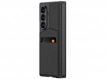 CaseMania Carbon Card Case Zwart - Samsung Galaxy Z Fold 8 Ultra Hoesje + Screen Protector