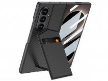 CaseMania Carbon Card Case Zwart - Samsung Galaxy Z Fold 8 Ultra Hoesje + Screen Protector