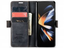 CaseMania Vintage Slim Bookcase Zwart - Samsung Galaxy Z Fold 8 Ultra hoesje