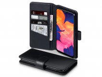 CaseBoutique Leather Wallet Zwart Leer - Galaxy A10 hoesje