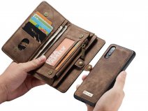 CaseMe 2in1 Wallet Ritsvak Case Bruin - Samsung Galaxy A30s Hoesje