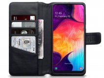 CaseBoutique Wallet Case Zwart Leer - Galaxy A50 hoesje