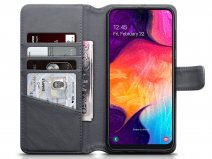 CaseBoutique Wallet Case Grijs Leer - Galaxy A50 hoesje