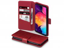 CaseBoutique Wallet Case Rood Leer - Galaxy A50 hoesje