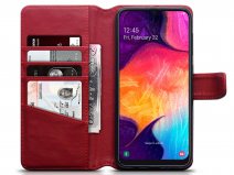 CaseBoutique Wallet Case Rood Leer - Galaxy A50 hoesje