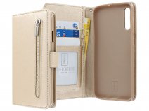 Book Case met Ritsvakje Goud - Samsung Galaxy A50 hoesje