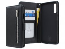 Book Case met Ritsvakje Zwart - Samsung Galaxy A50 hoesje