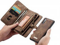 CaseMe 2in1 Wallet Ritsvak Case Bruin - Samsung Galaxy A50 Hoesje