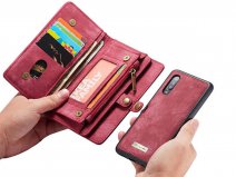 CaseMe 2in1 Wallet Ritsvak Case Rood - Samsung Galaxy A50 Hoesje