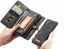 CaseMe 2in1 Wallet Ritsvak Case Zwart - Samsung Galaxy A50 Hoesje