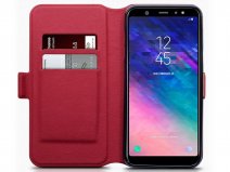CaseBoutique Slim Rood Leer - Galaxy A6+ 2018 hoesje