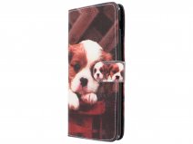 Puppy Dog Bookcase - Samsung Galaxy A6+ 2018 hoesje