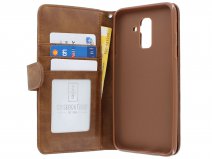 Zipper Wallet Case Bruin - Samsung Galaxy A6+ hoesje