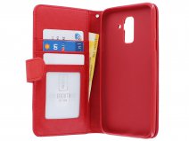 Zipper Wallet Case Rood - Samsung Galaxy A6+ hoesje