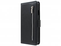Zipper Wallet Case Zwart - Samsung Galaxy A6+ hoesje
