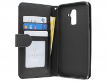 Zipper Wallet Case Zwart - Samsung Galaxy A6+ hoesje