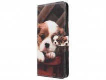 Book Case Mapje Puppy Hond - Samsung Galaxy A70 hoesje
