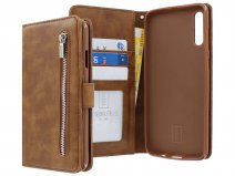 Book Case met Ritsvakje Bruin - Samsung Galaxy A70 hoesje