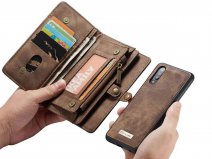 CaseMe 2in1 Wallet Ritsvak Case Bruin - Samsung Galaxy A70 Hoesje