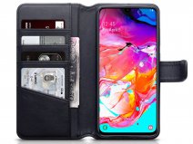 CaseBoutique Wallet Case Zwart Leer - Galaxy A70 hoesje