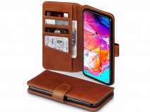 CaseBoutique Wallet Case Cognac Leer - Galaxy A70 hoesje