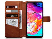 CaseBoutique Wallet Case Cognac Leer - Galaxy A70 hoesje
