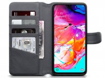 CaseBoutique Wallet Case Grijs Leer - Galaxy A70 hoesje