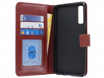 Book Case Mapje Bruin - Samsung Galaxy A7 2018 hoesje