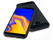 CaseBoutique Carbon TPU Skin - Galaxy J4 Plus 2018 Hoesje