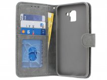 Bookcase Wallet Grijs - Samsung Galaxy J6 2018 hoesje