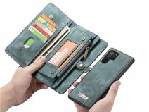 CaseMe 2in1 Wallet Ritsvak Case Blauw - Galaxy Note 10+ Hoesje