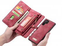 CaseMe 2in1 Wallet Ritsvak Case Rood - Galaxy Note 10+ Hoesje