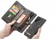 CaseMe 2in1 Wallet Ritsvak Case Zwart - Galaxy Note 10+ Hoesje