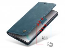 CaseMe Vintage BookCase Blauw - Samsung Galaxy Note 10+ hoesje