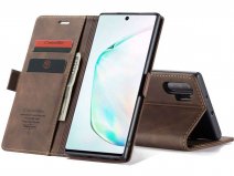 CaseMe Vintage BookCase Bruin - Samsung Galaxy Note 10+ hoesje