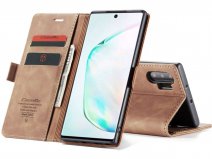 CaseMe Vintage BookCase Tan - Samsung Galaxy Note 10+ hoesje